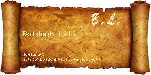 Boldogh Lili névjegykártya