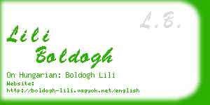 lili boldogh business card